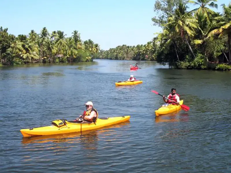 Cochin backwater village canoe