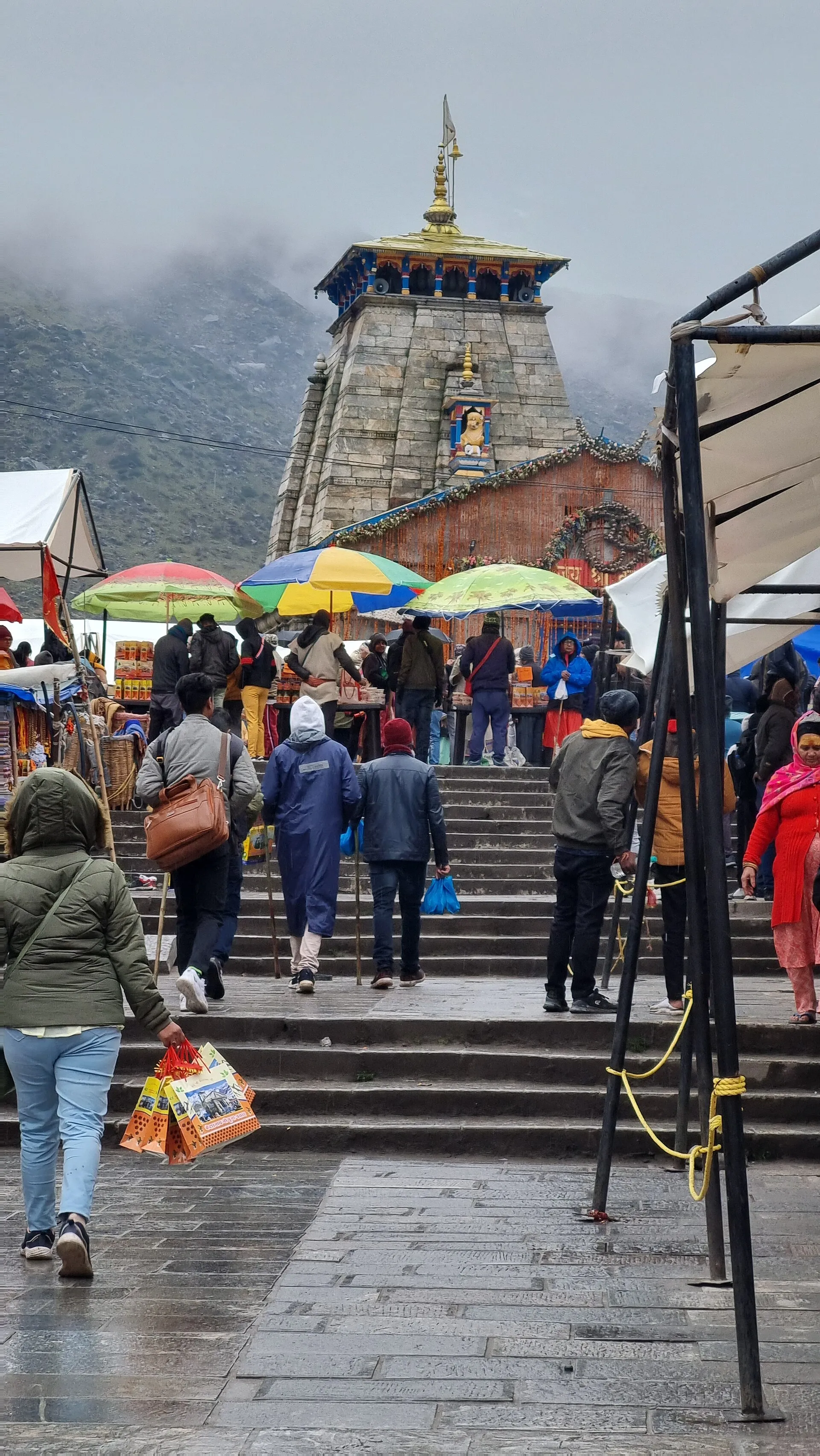 The Himalayan temple of Kedarnath set against snow-capped peaks in Uttarakhand