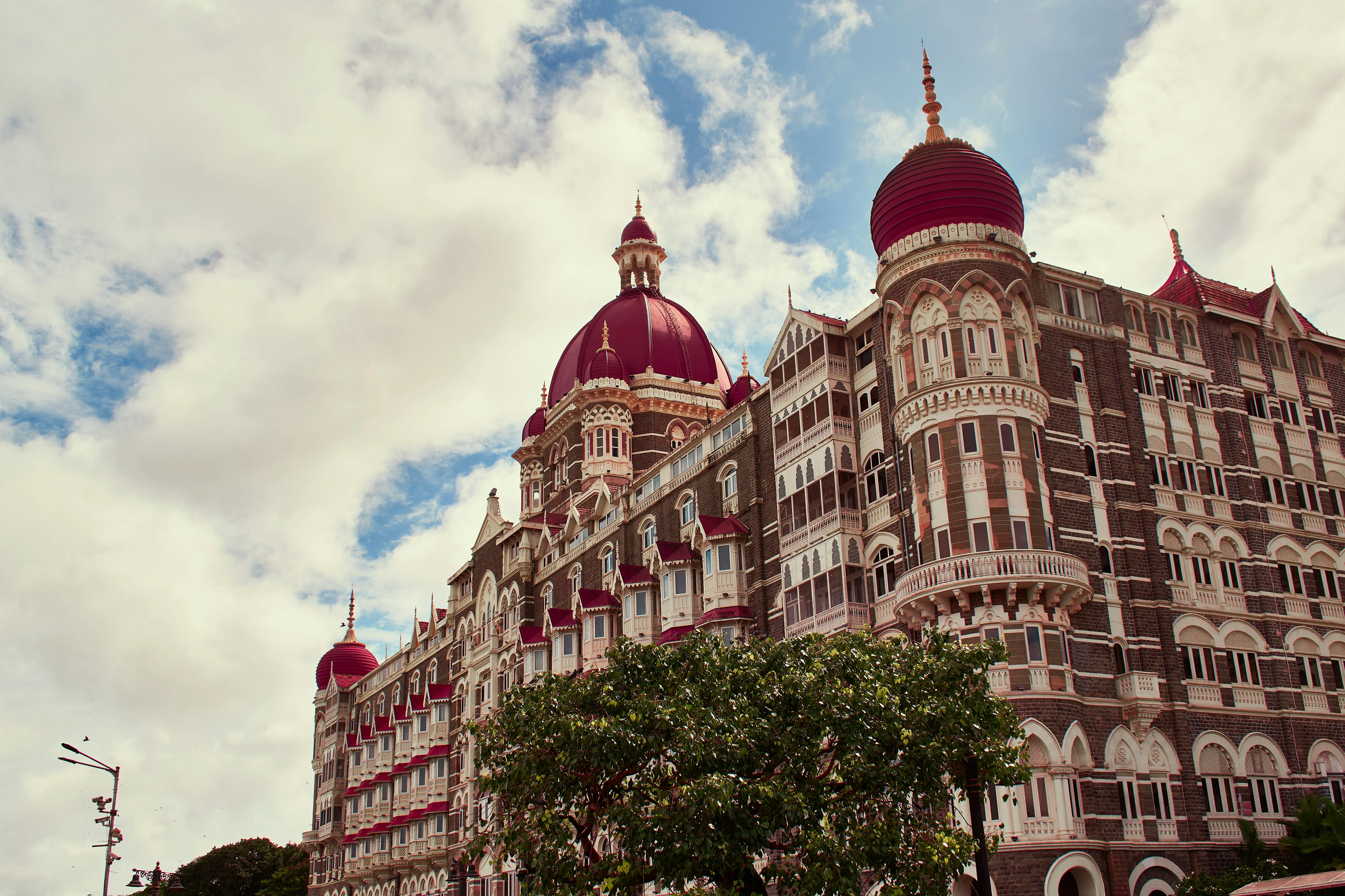 The domes and turrets of the Taj Mahal Palace hotel rising above Colaba, Mumbai