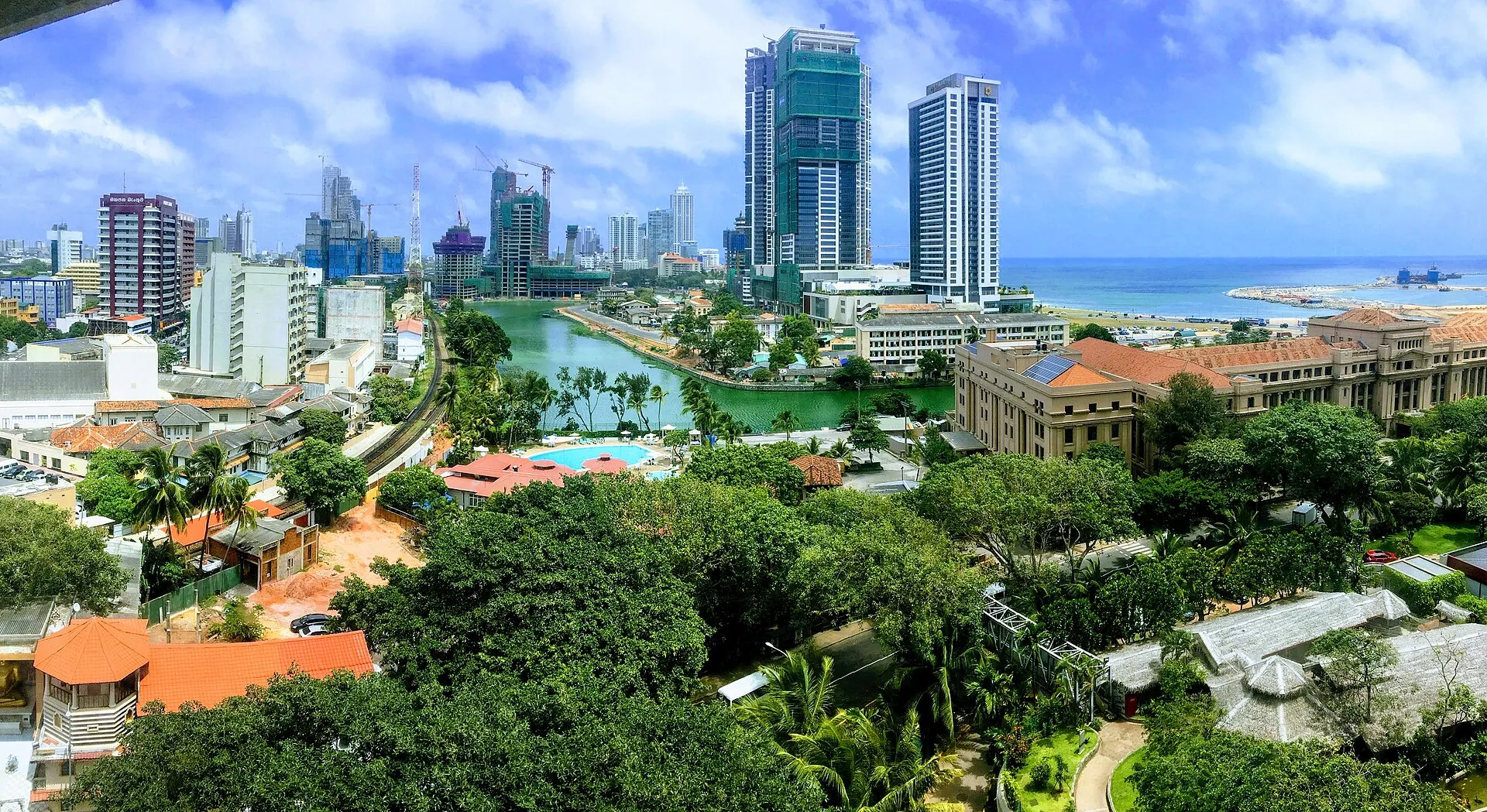 The waterfront high-rise skyline of Colombo, Sri Lanka