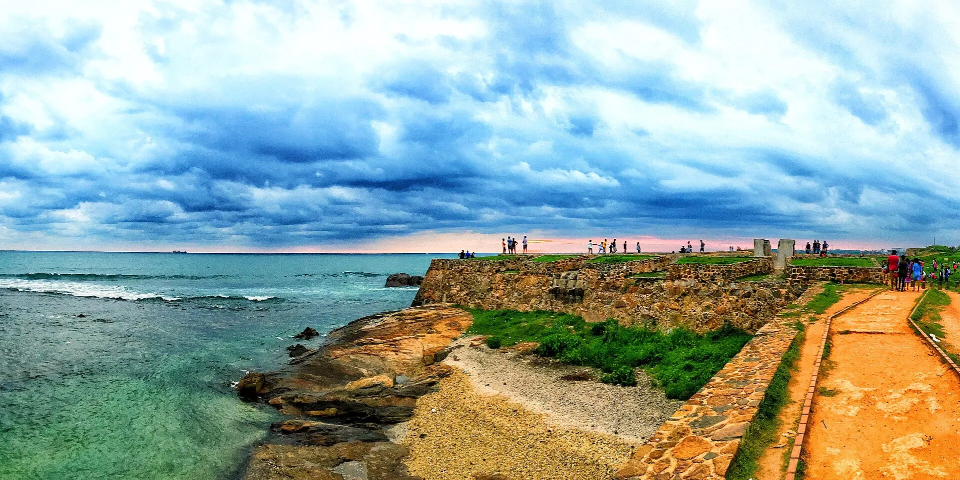 A panoramic view of the colonial ramparts of Galle Fort on the south coast of Sri Lanka
