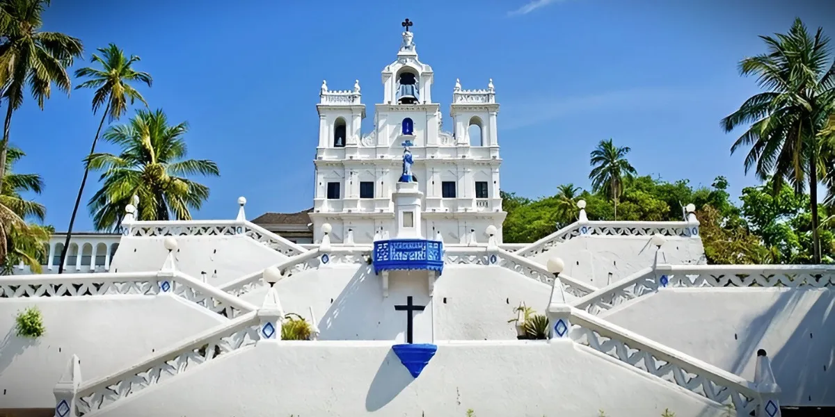 The baroque façade of the Basilica of Bom Jesus in Old Goa