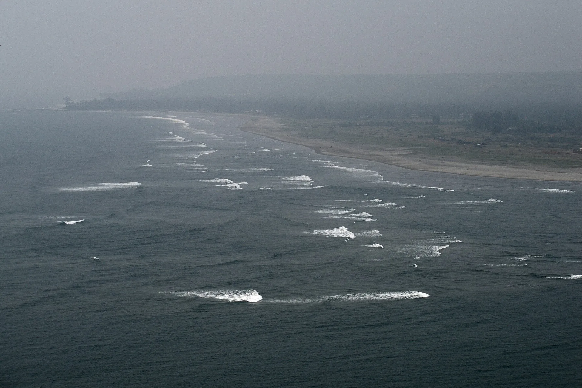 The Arabian Sea and Morjim Beach seen from the headland at Vagator, Goa