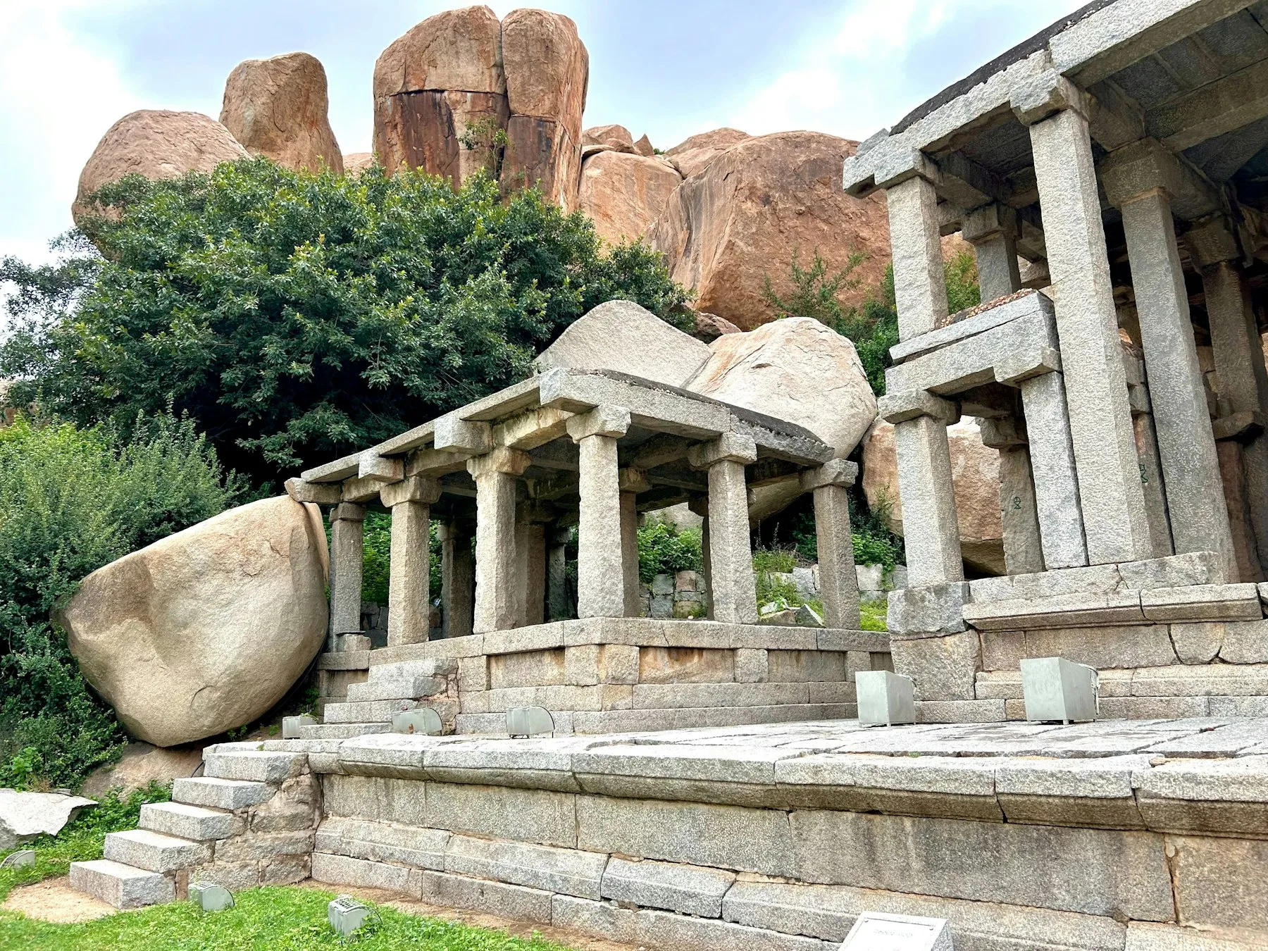 The towering gopuram of Virupaksha Temple among Hampi's boulder landscape