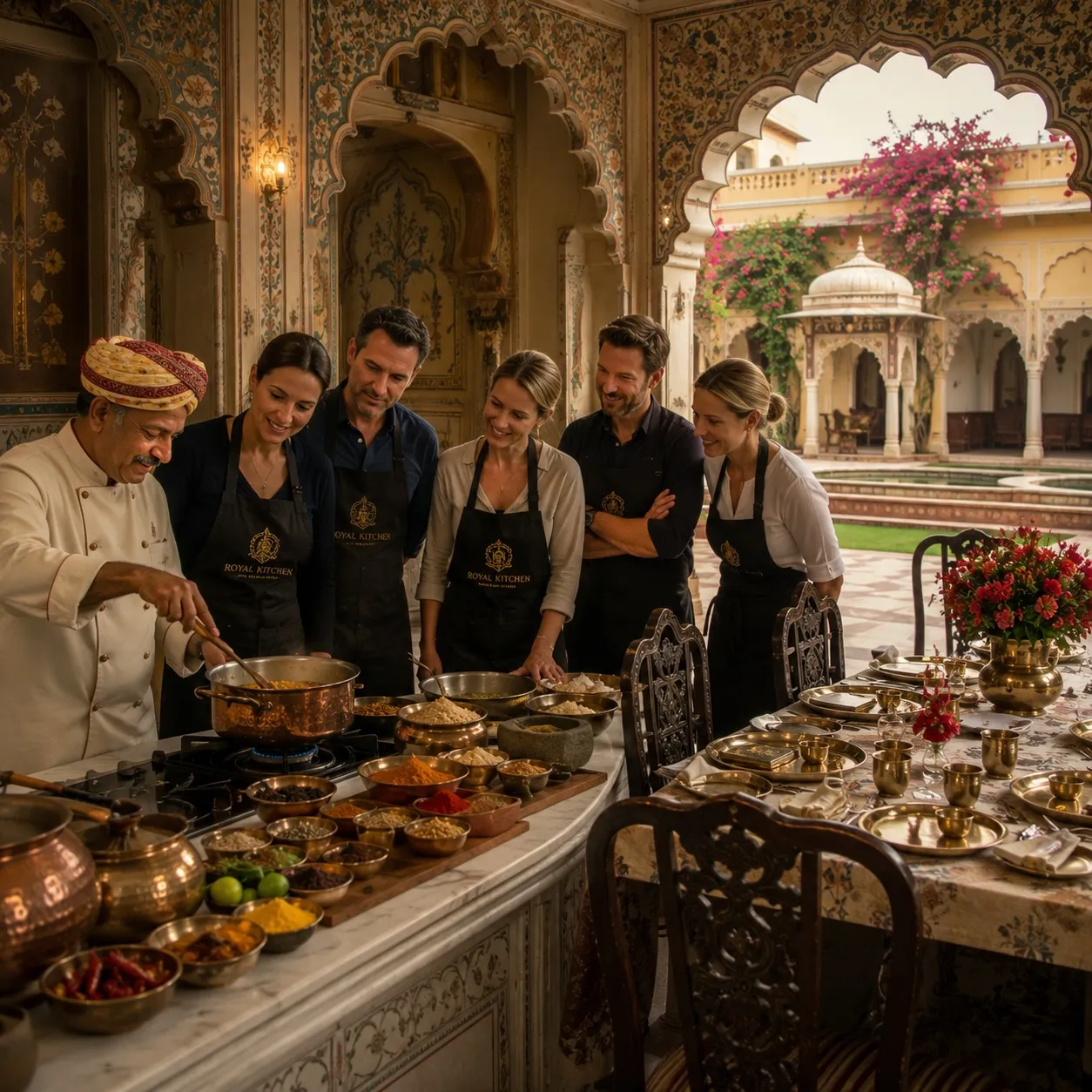 A private cooking session with a heritage chef in a traditional kitchen
