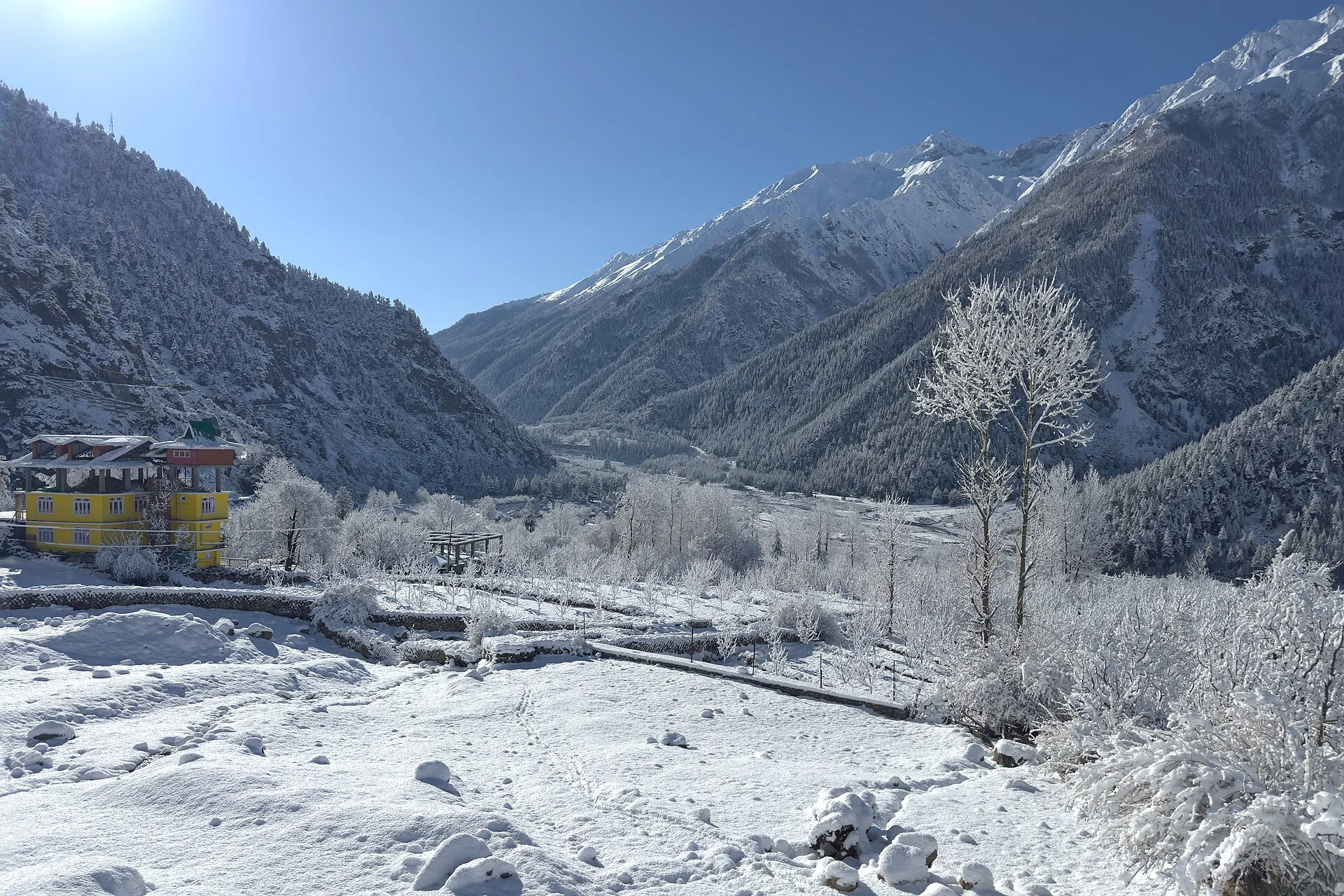 The green Baspa Valley at Sangla in Himachal Pradesh