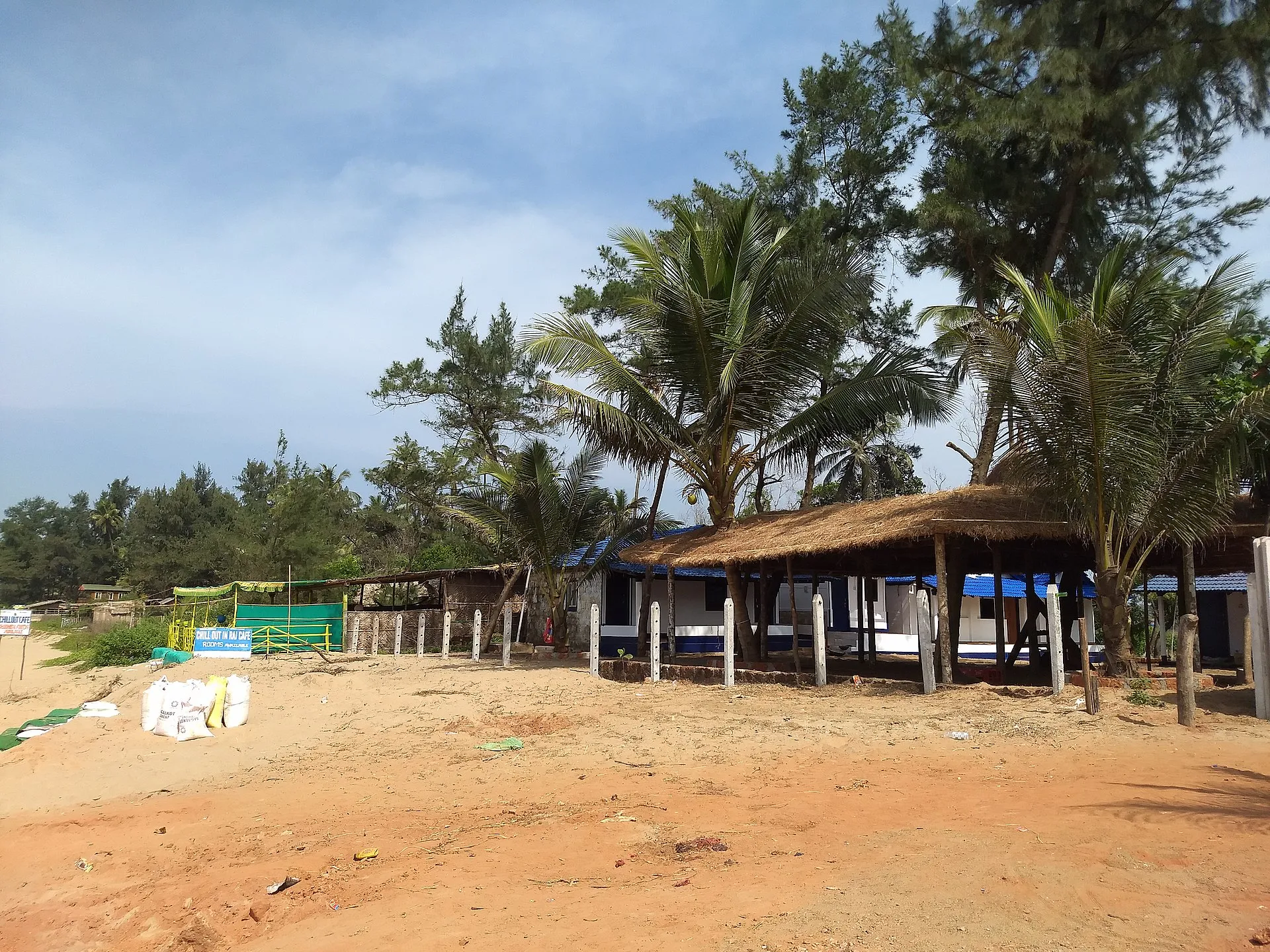 The sandy shoreline and headland of Gokarna Beach on the Karnataka coast