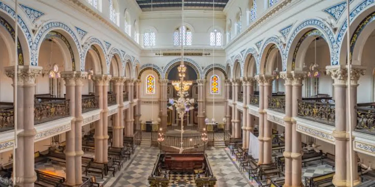 The ornate facade of the Maghen David Synagogue in Kolkata