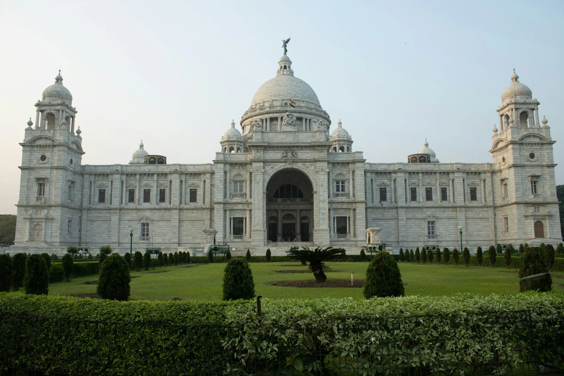 The white marble dome of the Victoria Memorial in Kolkata