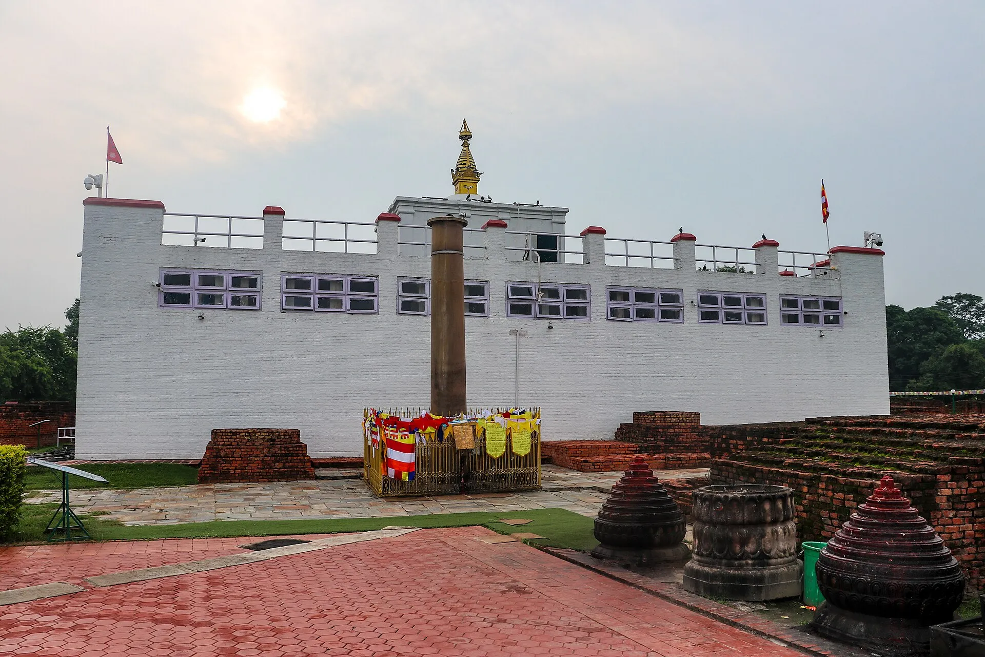 The Maya Devi Temple and Ashoka Pillar at Lumbini, Nepal