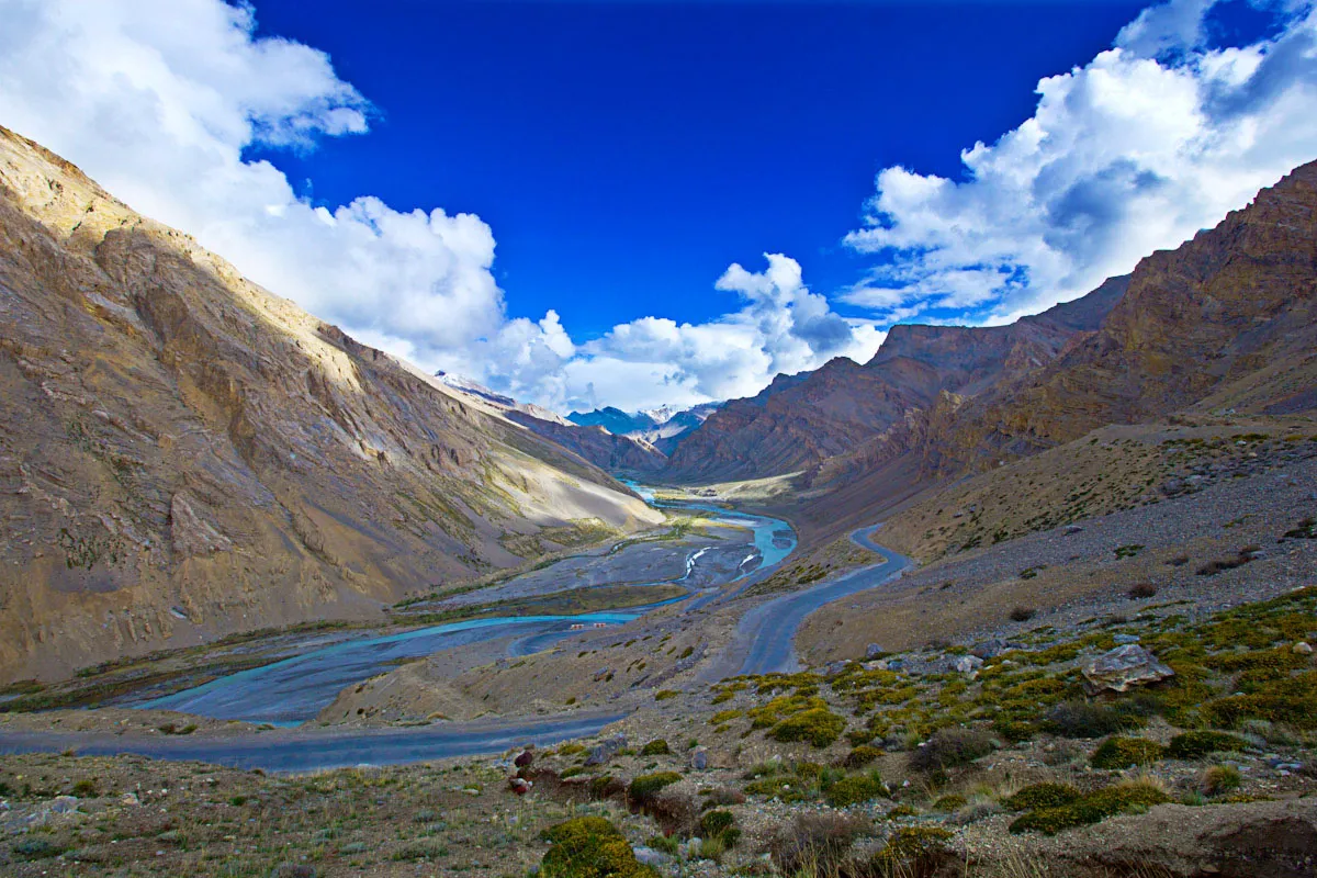 The hairpin switchbacks of the Gata Loops on the Leh to Manali Highway
