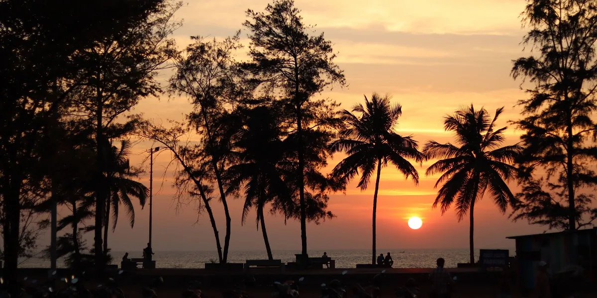 The wide sandy sweep of Panambur Beach near the port at Mangalore
