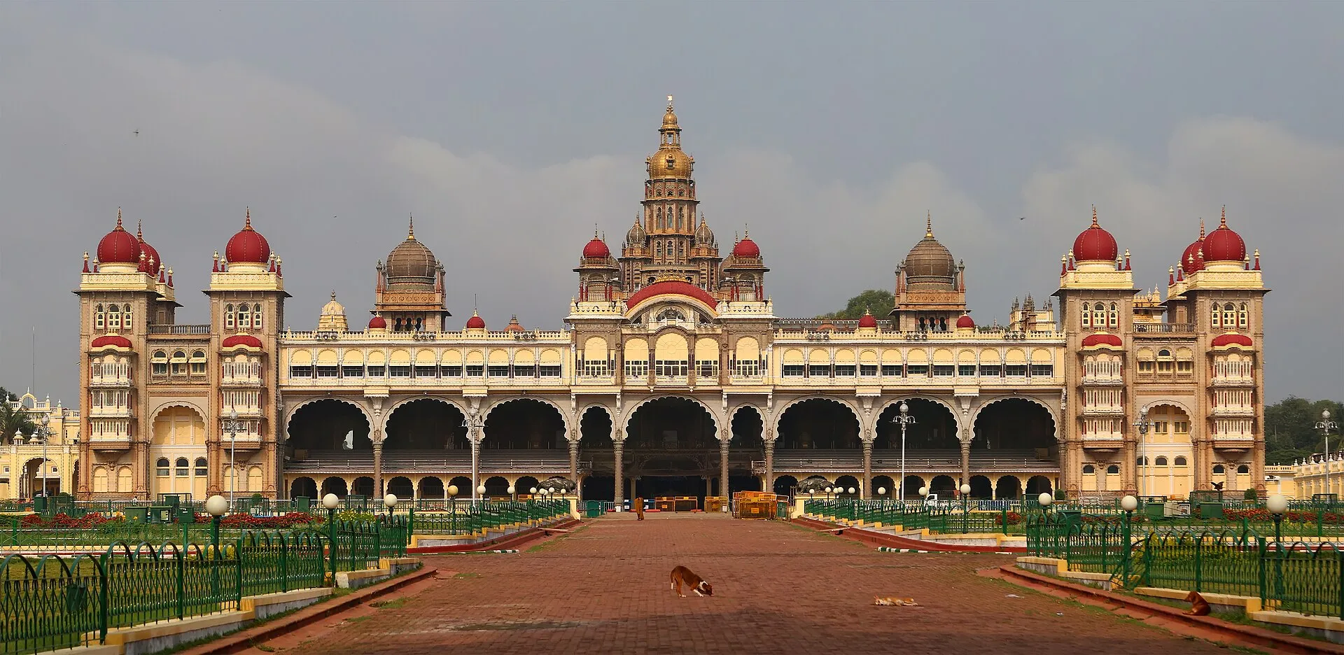 Mysore Palace lit in the morning light