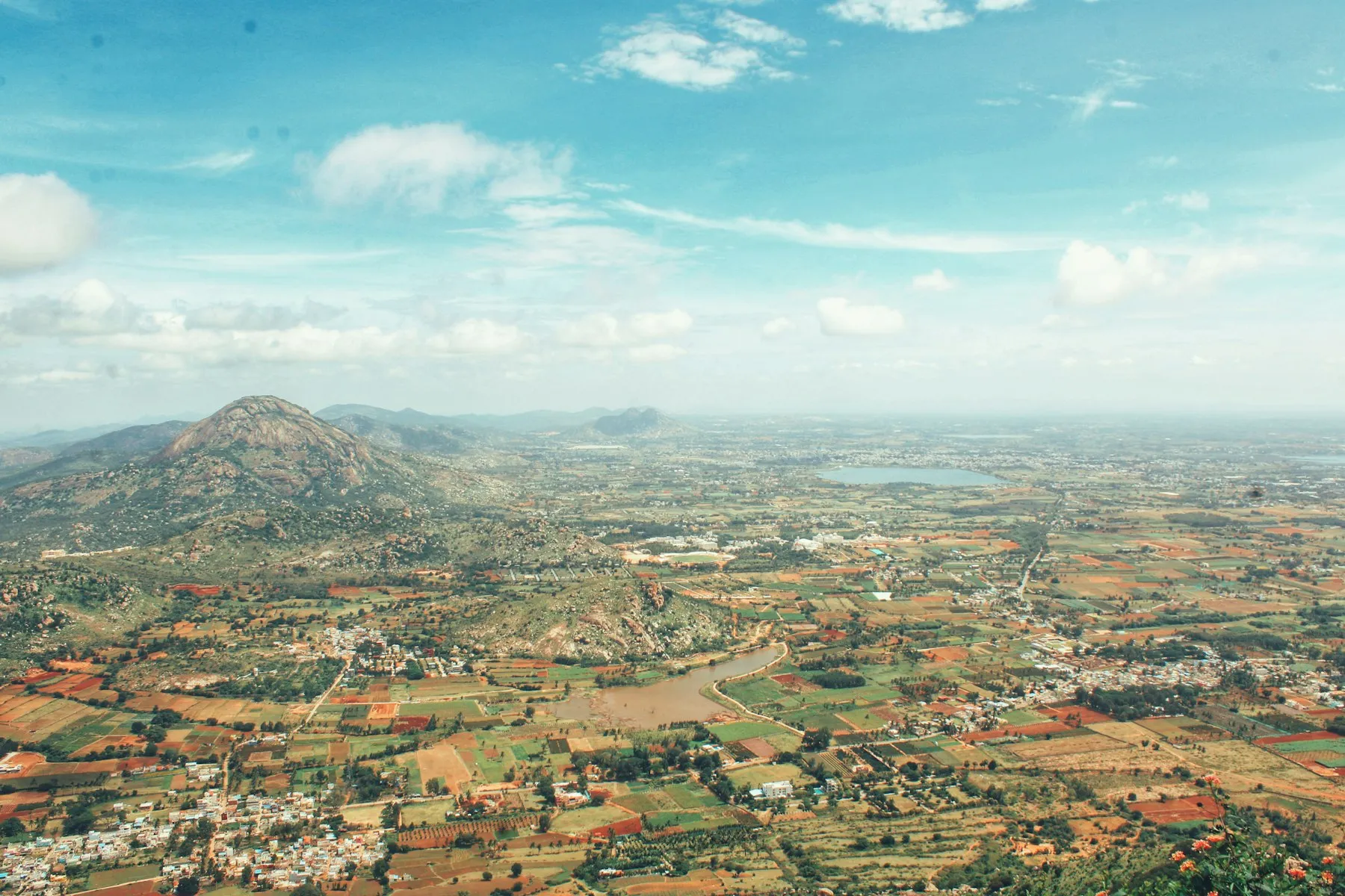 Sunrise mist over the Nandi Hills outside Bangalore