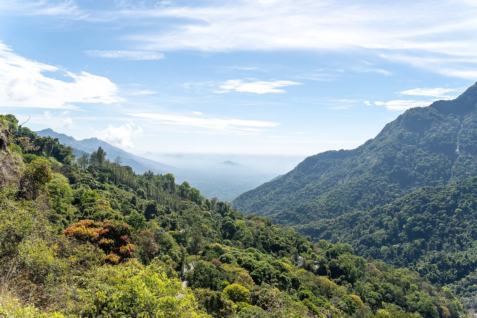 The Nilgiri mountain railway winding through the green hills of the Nilgiris, Tamil Nadu