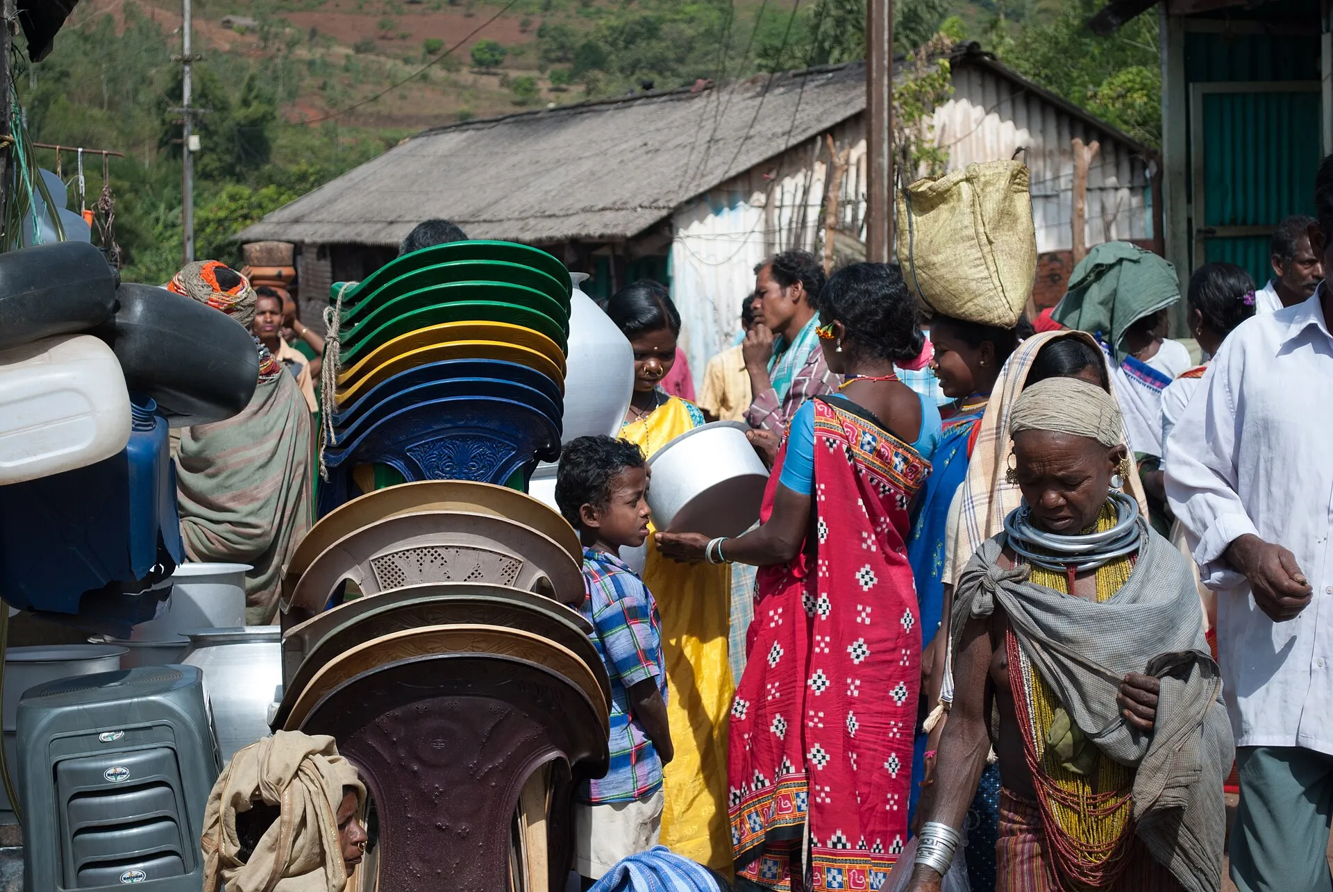A busy tribal weekly market at Onekdeli in the Eastern Ghats of Odisha