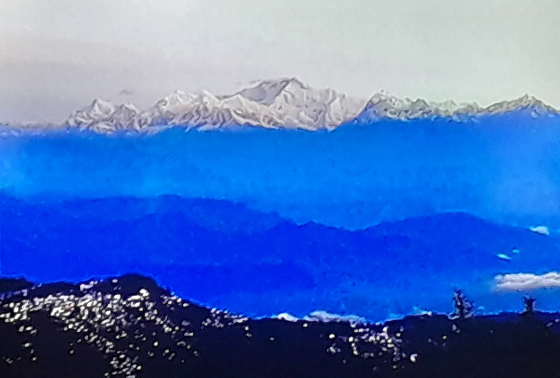 The Kanchenjunga range seen from Tiger Hill above Darjeeling