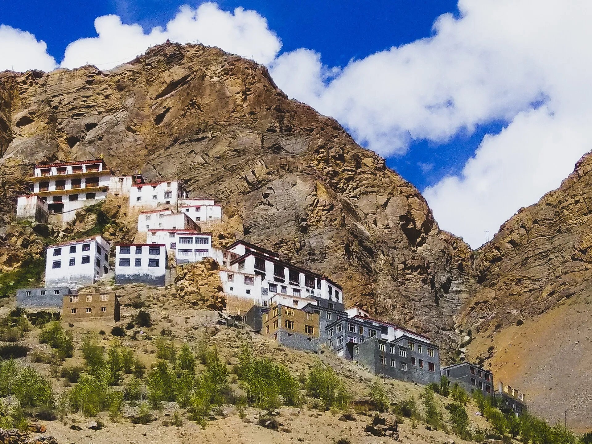 Key Monastery perched on a hilltop above the Spiti Valley, Himachal Pradesh